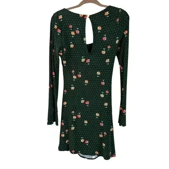 Free People CELIA MINI DRESS IN EMERALD JEWEL COMBO size XS - Picture 3 of 6